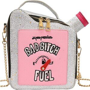 Women's Sequin PU Leather Crossbody Bag with Gasoline Shape for Night Out